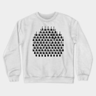 102 Guitars and Basses and a Keyboard Silhouette Crewneck Sweatshirt